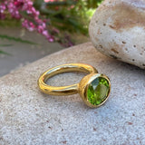 Behrianna Cocktail Ring - 10mm Peridot - Solid Gold