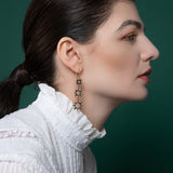Simonetta Earrings -18ct Solid Gold, Black Silver & Emeralds - Simonetta's Jewels Reimagined