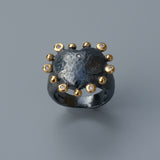 Ines Heart Ring - 18ct Solid Gold & Black Silver
