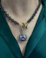Lucrezia Pendant - 18ct Solid Gold & Black Silver - Ametrine & Diamonds- Simonetta's Jewels Reimagined