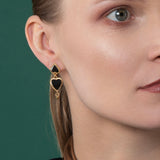 Small Reverie Heart Earring Drops - Silver & Gold Vermeil