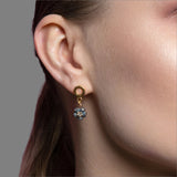 Mini Ophelia Earrings - 18ct Solid Gold, Black Silver & Diamonds