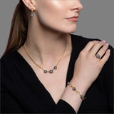 Mini Ophelia Earrings - 18ct Solid Gold, Black Silver & Diamonds