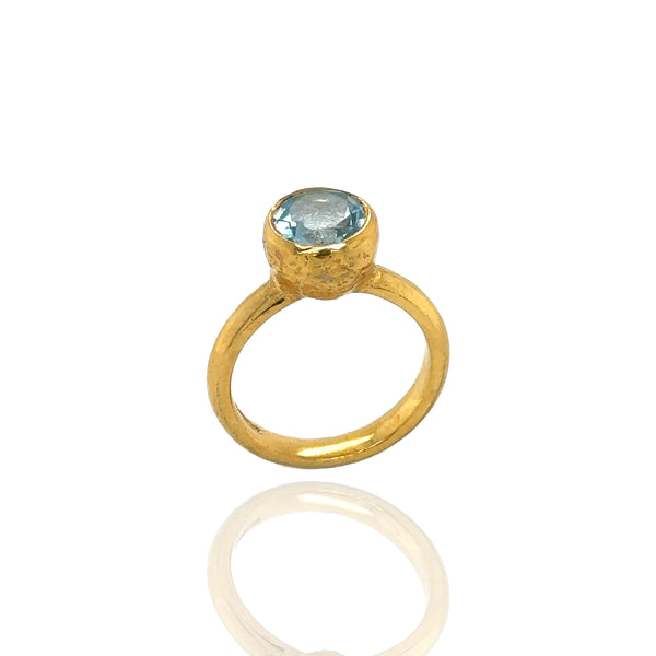 Behrianna Cocktail Ring - 7.5 mm - Sky Blue Topaz - Gold