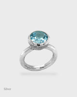 Behrianna Cocktail Ring - 10mm Blue Topaz - Silver