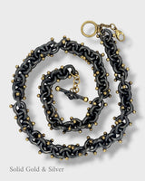 Enriqueta Chain-Necklace - 18ct Solid Gold & Black Silver