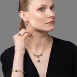 Mini Ophelia Ring - 18ct Solid Gold, Black Silver & Diamonds