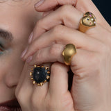 Harmony Sculptural Heart Signet Ring - Gold