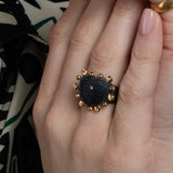 Ines Heart Ring - 18ct Solid Gold & Black Silver