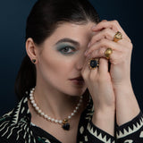 Ines Heart Ring - 18ct Solid Gold & Black Silver