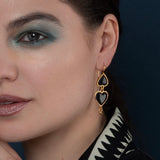 Lola Asymmetrical Heart Earring Drops - Silver & Gold Vermeil