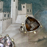 Lucy III Cocktail Ring - Smoky Quartz - 18ct Solid Gold, Silver & Diamonds