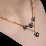 Mini Ophelia Pendant - 18ct Solid Gold, Black Silver & Diamonds