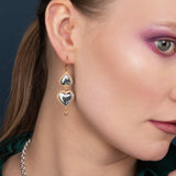 Reverie Heart Earring Drops - Silver & Gold Vermeil