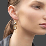 Reverie Heart Earring Drops - Silver & Gold Vermeil