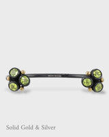 Alma Cuff/Bangle - Peridot - Solid Gold & Black Silver