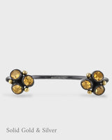 Alma Cuff/Bangle - Citrine - Solid Gold & Black Silver