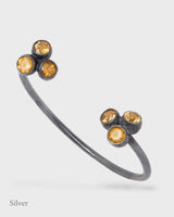 Alma Cuff/Bangle - Citrines - Black Silver