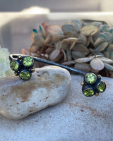 Alma Cuff/Bangle - Peridot - Black Silver