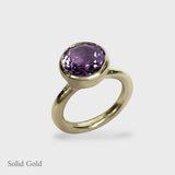 Behrianna Cocktail Ring - 10mm Blue Topaz - Solid Gold