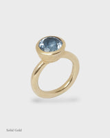 Behrianna Cocktail Ring - 10mm Blue Topaz - Solid Gold