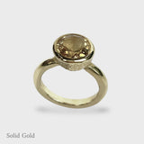 Behrianna Cocktail Ring - 10mm Blue Topaz - Solid Gold