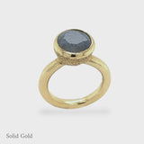 Behrianna Cocktail Ring - 10mm Blue Topaz - Solid Gold