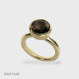 Behrianna Cocktail Ring - 10mm Blue Topaz - Solid Gold