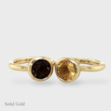 Behrianna Cocktail Ring - 10mm Blue Topaz - Solid Gold