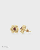 Grace Stud Earrings - Ruby - Solid Gold