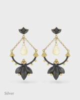 Helena Earrings - Citrines - Black & Gold