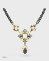 Lys Necklace - Spinel & Citrines - Black & Gold
