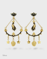 Mini Royal Night Birds - Chandelier Earrings