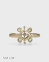 Olivia Ring - Diamonds & Sapphire - Solid Gold