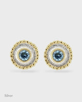Oriel Stud Earrings - Blue Topaz