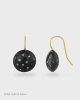 Selene Diamond Earrings - Black Silver & 18ct Solid Gold