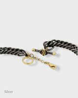 Triple Selene Charm Necklace - Black & Gold