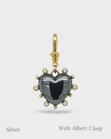 Valentina - Florentine Heart Locket - Black & Gold