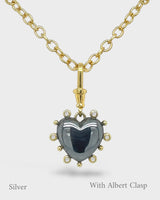 Valentina - Florentine Heart Locket - Black & Gold
