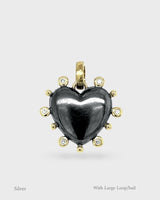 Valentina - Florentine Heart Locket - Black & Gold