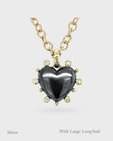 Valentina - Florentine Heart Locket - Black & Gold