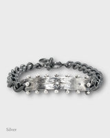 Vinci Identity Bracelet - Black Silver & Diamonds