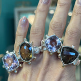 Lucy II Cocktail Ring - Ametrine - 18ct Solid Gold, Silver & Diamonds