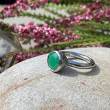 Behrianna Cocktail Ring - 10mm Chrysoprase - Silver