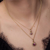 Olivia Pendant - 18ct Solid Gold - Raspberry Rhodolite Garnet