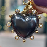 Valentina - Florentine Heart Locket - Black & Gold