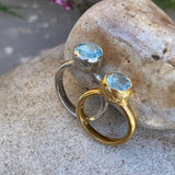 Behrianna Cocktail Ring - 7.5 mm - Blue Topaz - Silver