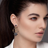 Helena Earrings - Citrines - Black & Gold