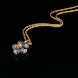Mini Ophelia Pendant - 18ct Solid Gold, Black Silver & Diamonds