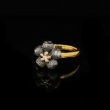 Mini Ophelia Ring - 18ct Solid Gold, Black Silver & Diamonds